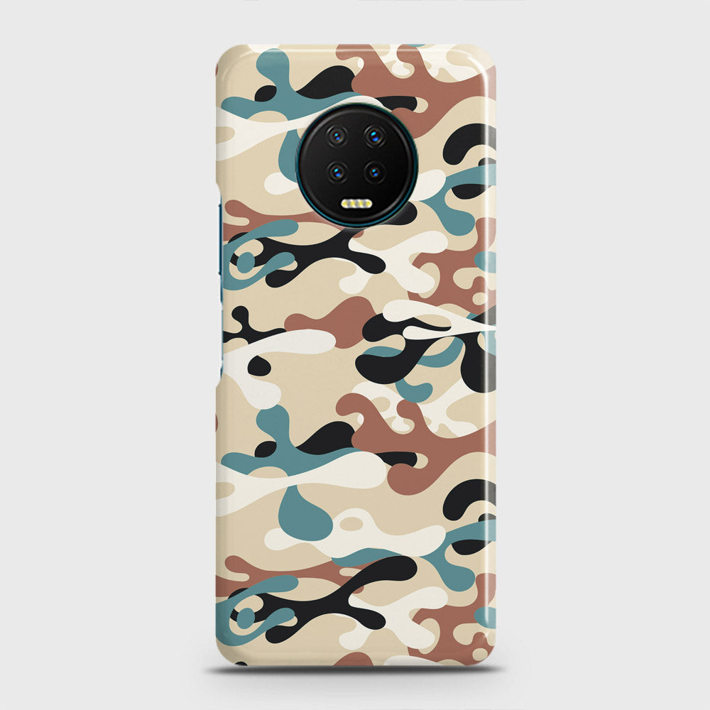 Infinix Note 7 Cover - Camo Series - Black & Brown Design - Matte Finish - Snap On Hard Case with LifeTime Colors Guarantee