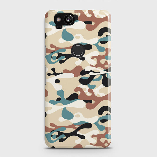Google Pixel 2 Cover - Camo Series - Black & Brown Design - Matte Finish - Snap On Hard Case with LifeTime Colors Guarantee