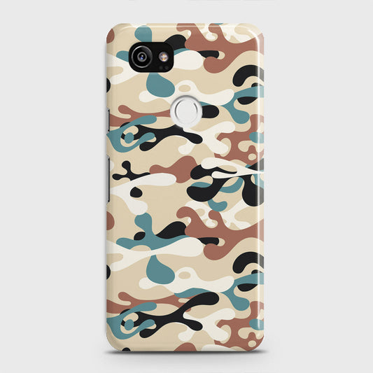 Google Pixel 2 XL Cover - Camo Series - Black & Brown Design - Matte Finish - Snap On Hard Case with LifeTime Colors Guarantee