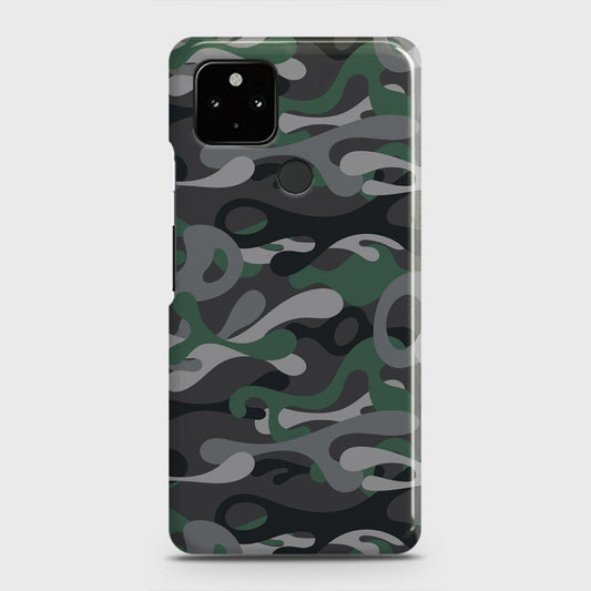 Google Pixel 5 Cover - Camo Series - Green & Grey Design - Matte Finish - Snap On Hard Case with LifeTime Colors Guarantee