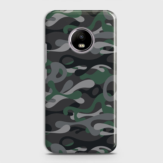 Motorola E4 Cover - Camo Series - Green & Grey Design - Matte Finish - Snap On Hard Case with LifeTime Colors Guarantee