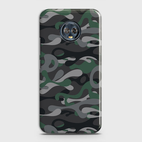 Motorola Moto G6 Plus Cover - Camo Series - Green & Grey Design - Matte Finish - Snap On Hard Case with LifeTime Colors Guarantee