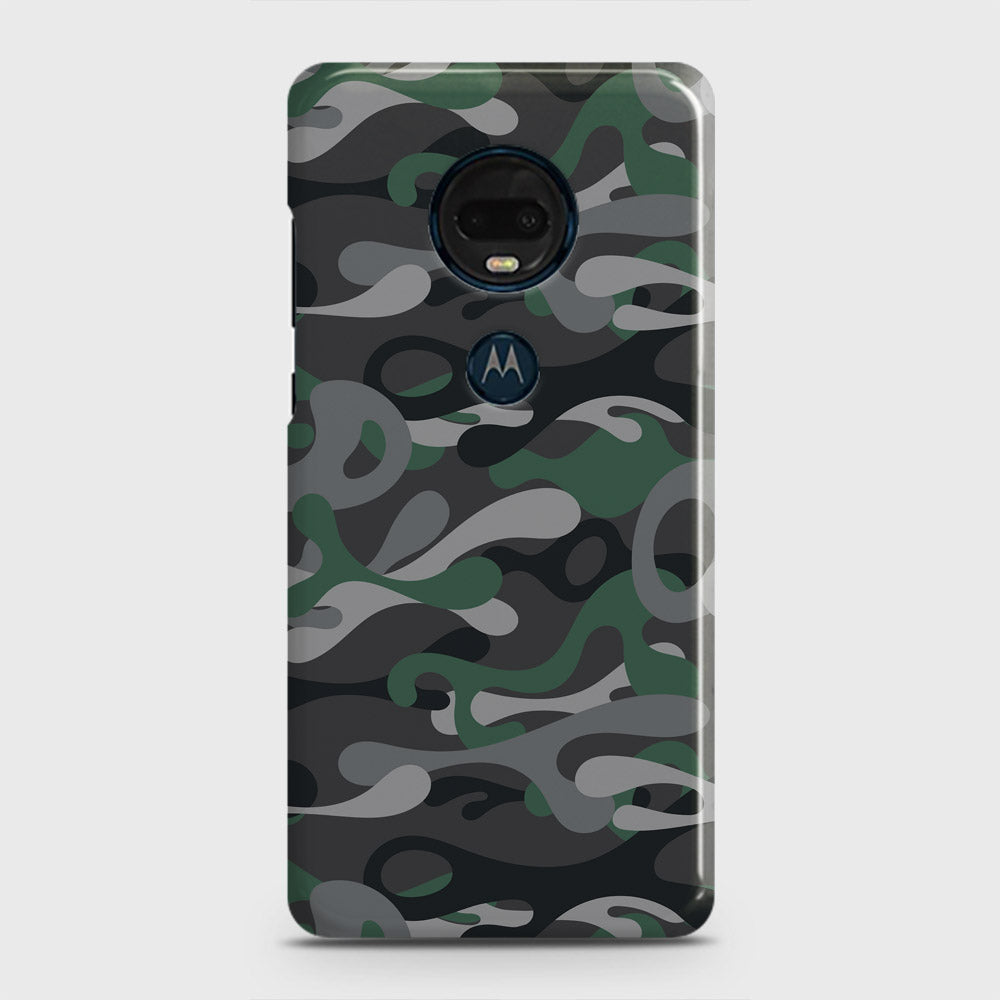 Motorola Moto G7 Plus Cover - Camo Series - Green & Grey Design - Matte Finish - Snap On Hard Case with LifeTime Colors Guarantee