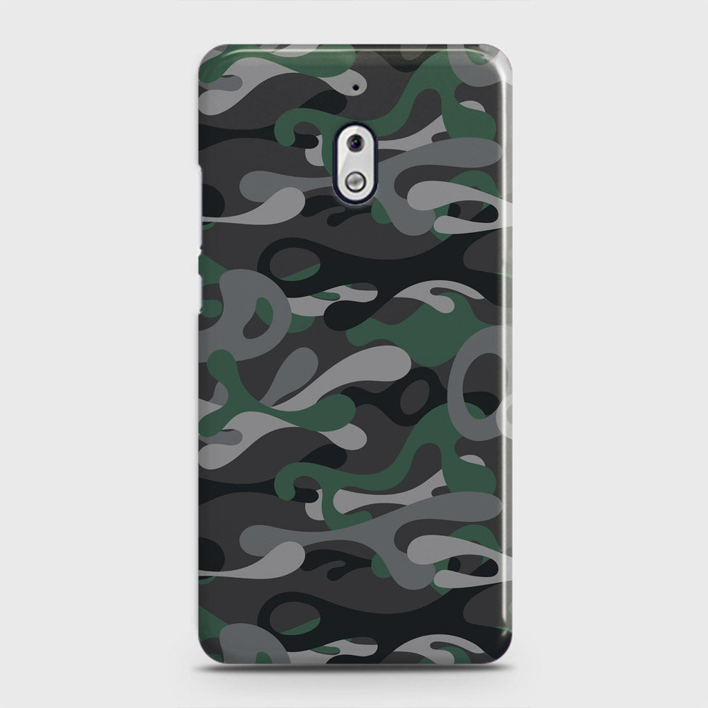 Nokia 2.1 Cover - Camo Series - Green & Grey Design - Matte Finish - Snap On Hard Case with LifeTime Colors Guarantee