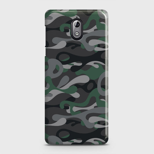 Nokia 3.1 Cover - Camo Series - Green & Grey Design - Matte Finish - Snap On Hard Case with LifeTime Colors Guarantee