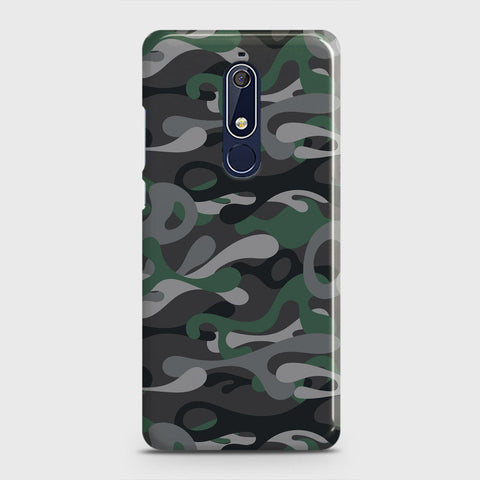 Nokia 5.1 Cover - Camo Series - Green & Grey Design - Matte Finish - Snap On Hard Case with LifeTime Colors Guarantee