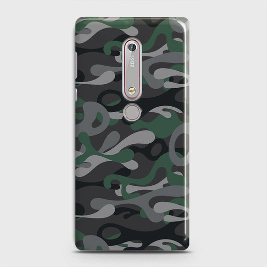 Nokia 6.1 Cover - Camo Series - Green & Grey Design - Matte Finish - Snap On Hard Case with LifeTime Colors Guarantee