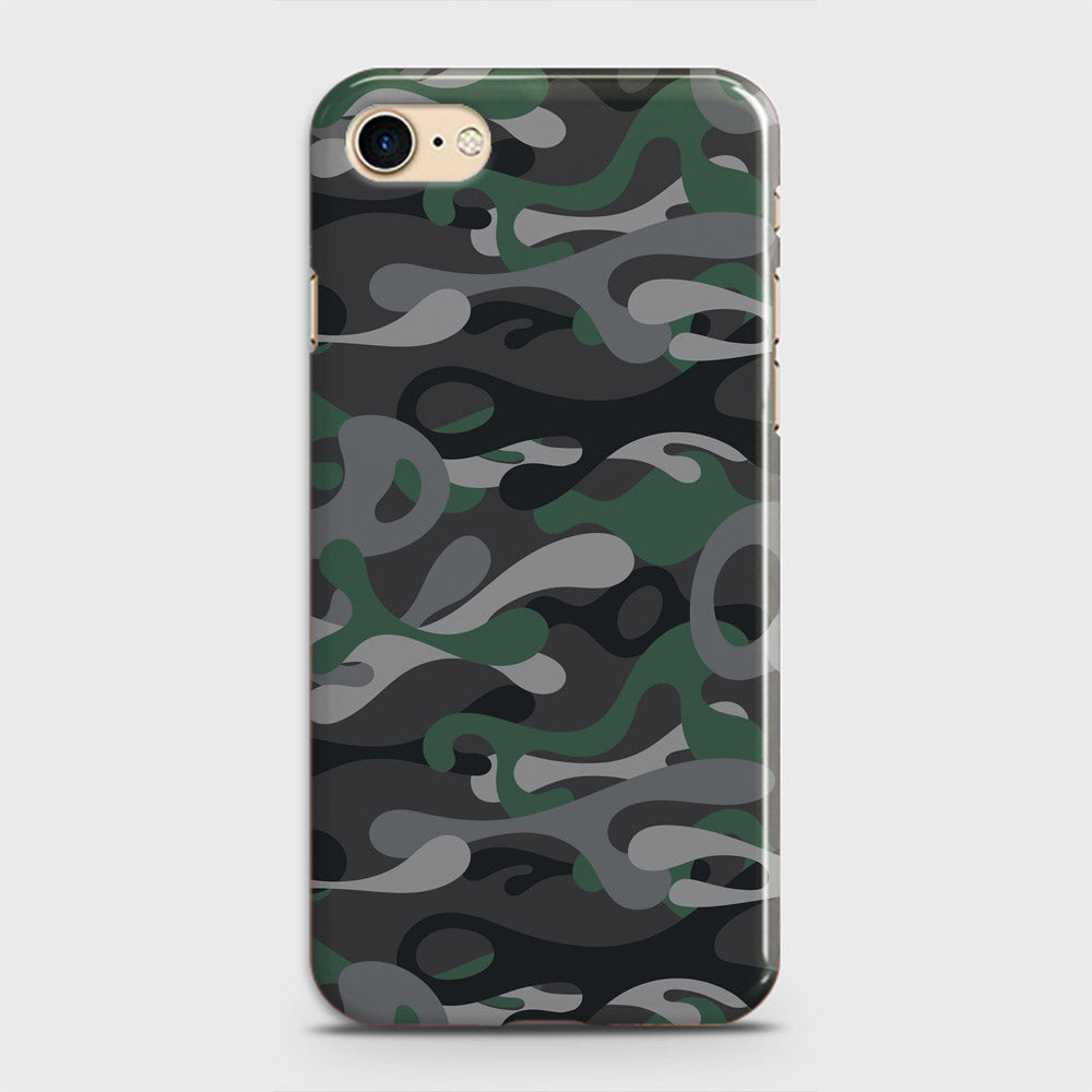iPhone 8 Cover - Camo Series - Green & Grey Design - Matte Finish - Snap On Hard Case with LifeTime Colors Guarantee