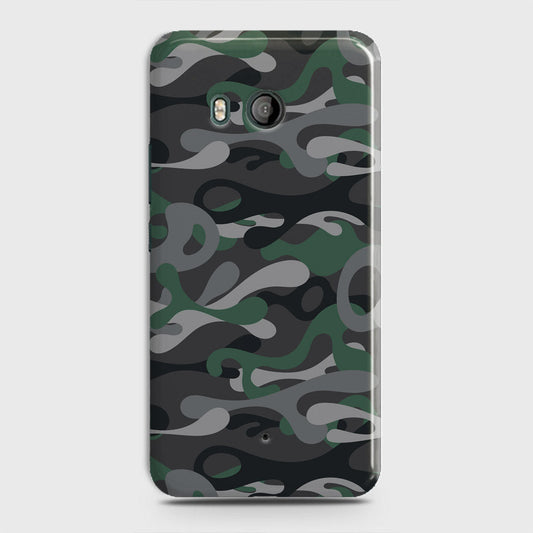 HTC U11  Cover - Camo Series - Green & Grey Design - Matte Finish - Snap On Hard Case with LifeTime Colors Guarantee