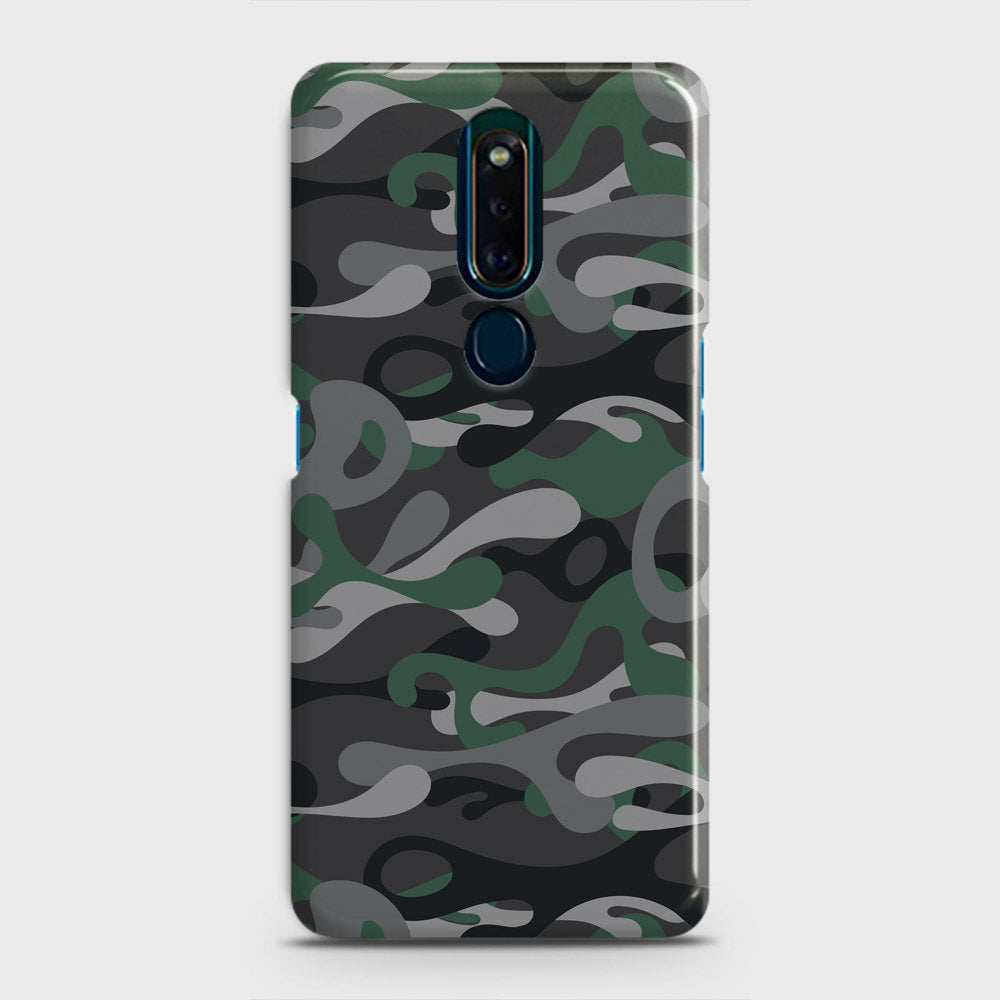 Oppo F11 Pro Cover - Camo Series - Green & Grey Design - Matte Finish - Snap On Hard Case with LifeTime Colors Guarantee
