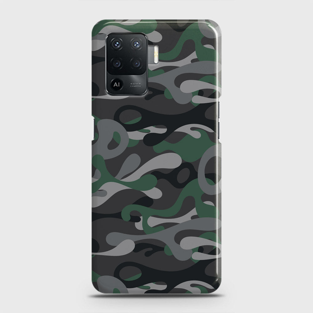 Oppo F19 Pro Cover - Camo Series - Green & Grey Design - Matte Finish - Snap On Hard Case with LifeTime Colors Guarantee