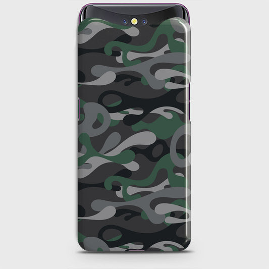 Oppo Find X Cover - Camo Series - Green & Grey Design - Matte Finish - Snap On Hard Case with LifeTime Colors Guarantee