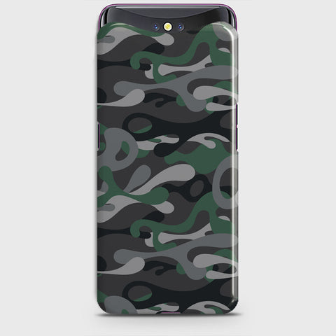 Oppo Find X Cover - Camo Series - Green & Grey Design - Matte Finish - Snap On Hard Case with LifeTime Colors Guarantee