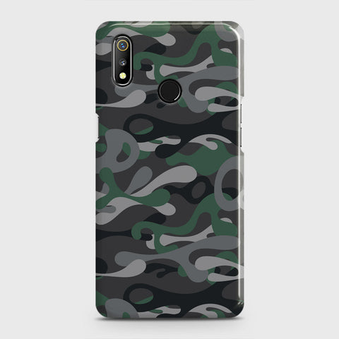 Realme 3 Pro Cover - Camo Series - Green & Grey Design - Matte Finish - Snap On Hard Case with LifeTime Colors Guarantee
