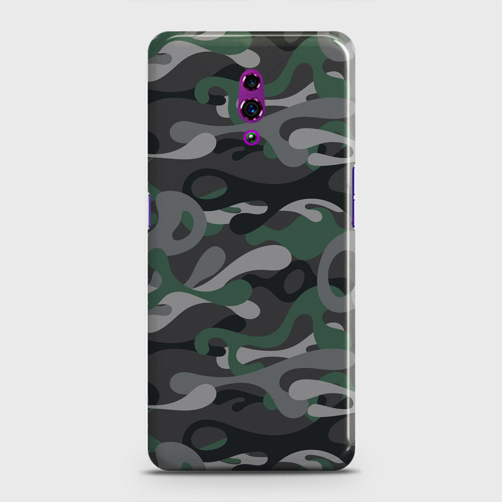 Oppo Reno Cover - Camo Series - Green & Grey Design - Matte Finish - Snap On Hard Case with LifeTime Colors Guarantee