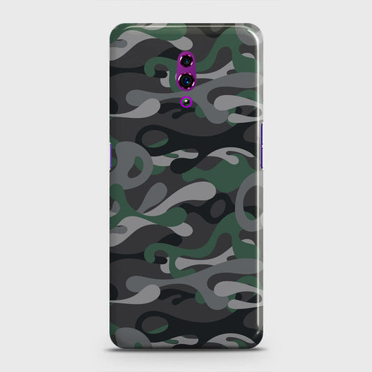 Oppo Reno Cover - Camo Series - Green & Grey Design - Matte Finish - Snap On Hard Case with LifeTime Colors Guarantee