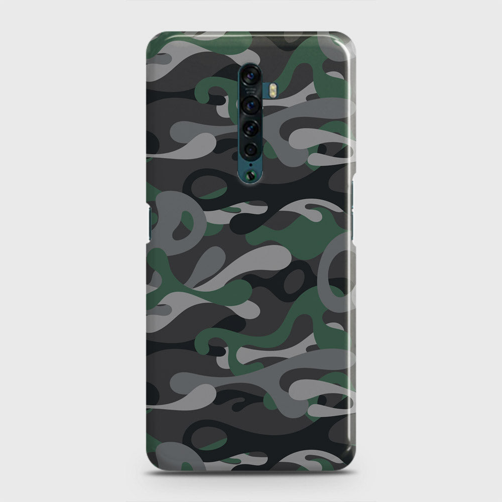 Oppo Reno 2 Cover - Camo Series - Green & Grey Design - Matte Finish - Snap On Hard Case with LifeTime Colors Guarantee