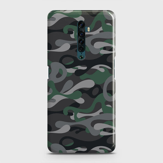 Oppo Reno 2 Cover - Camo Series - Green & Grey Design - Matte Finish - Snap On Hard Case with LifeTime Colors Guarantee