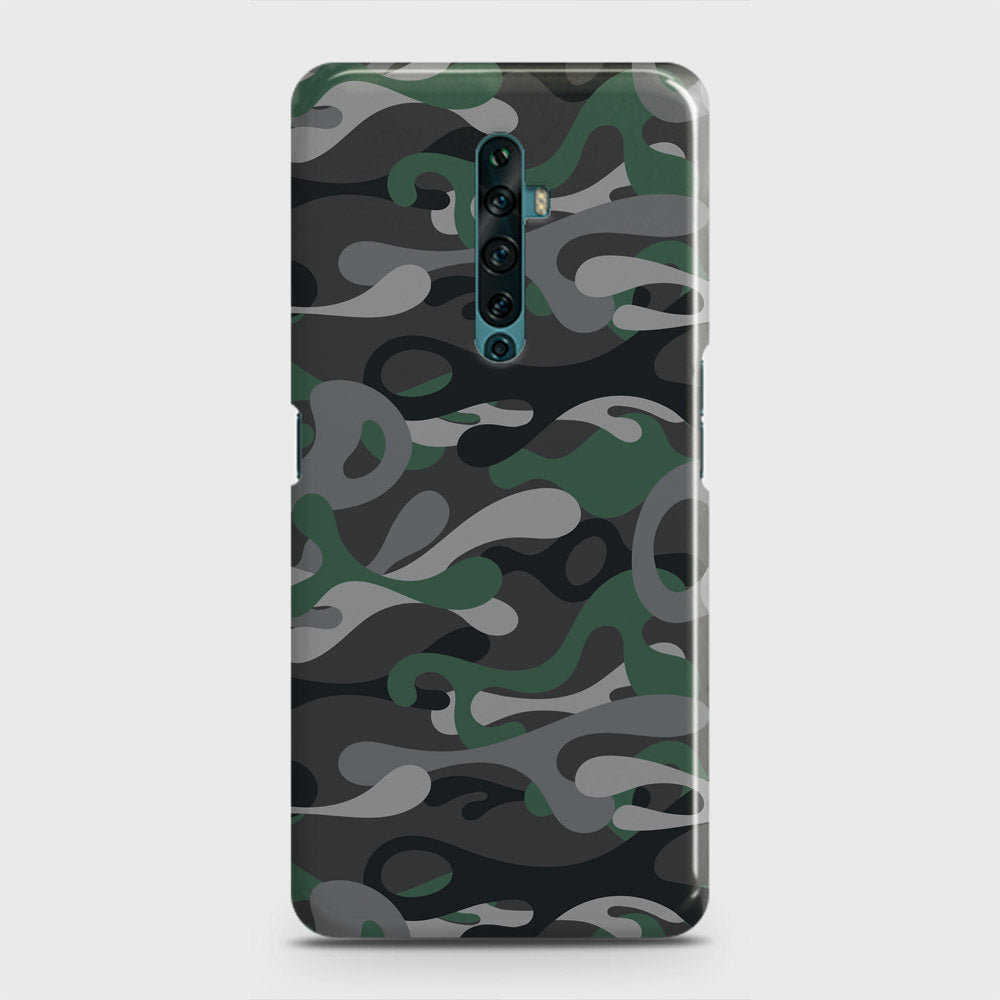 Oppo Reno 2F Cover - Camo Series - Green & Grey Design - Matte Finish - Snap On Hard Case with LifeTime Colors Guarantee