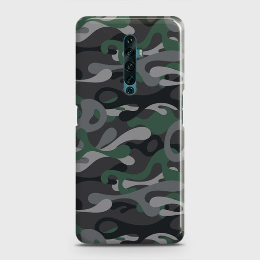 Oppo Reno 2Z Cover - Camo Series - Green & Grey Design - Matte Finish - Snap On Hard Case with LifeTime Colors Guarantee