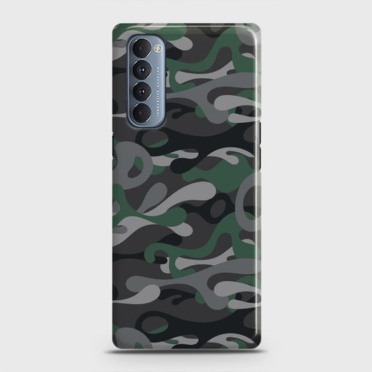Oppo Reno 4 Pro 4G Cover - Camo Series - Green & Grey Design - Matte Finish - Snap On Hard Case with LifeTime Colors Guarantee
