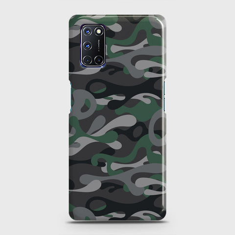 Oppo A72 Cover - Camo Series - Green & Grey Design- Matte Finish - Snap On Hard Case with LifeTime Colors Guarantee