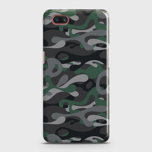 Realme C2 with out flash light hole Cover - Camo Series - Green & Grey Design - Matte Finish - Snap On Hard Case with LifeTime Colors Guarantee