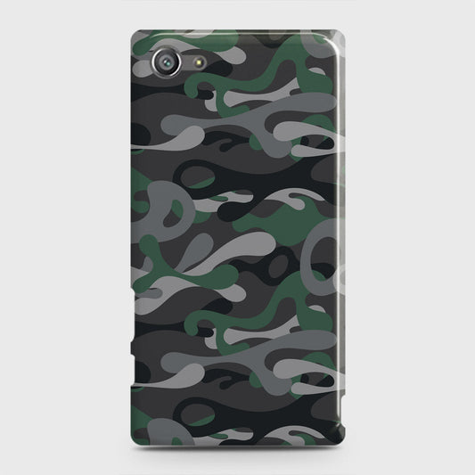 Sony Xperia Z5 Compact / Z5 Mini Cover - Camo Series - Green & Grey Design - Matte Finish - Snap On Hard Case with LifeTime Colors Guarantee