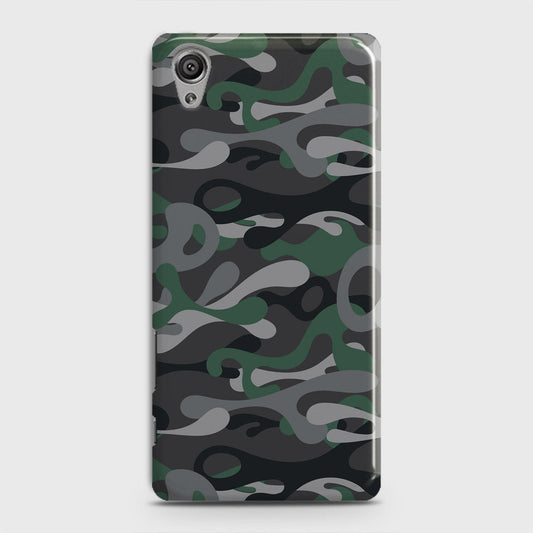 Sony Xperia XA Cover - Camo Series - Green & Grey Design - Matte Finish - Snap On Hard Case with LifeTime Colors Guarantee