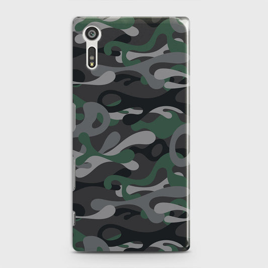 Sony Xperia XZ / XZs Cover - Camo Series - Green & Grey Design - Matte Finish - Snap On Hard Case with LifeTime Colors Guarantee