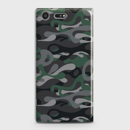 Sony Xperia XZ Premium Cover - Camo Series - Green & Grey Design - Matte Finish - Snap On Hard Case with LifeTime Colors Guarantee