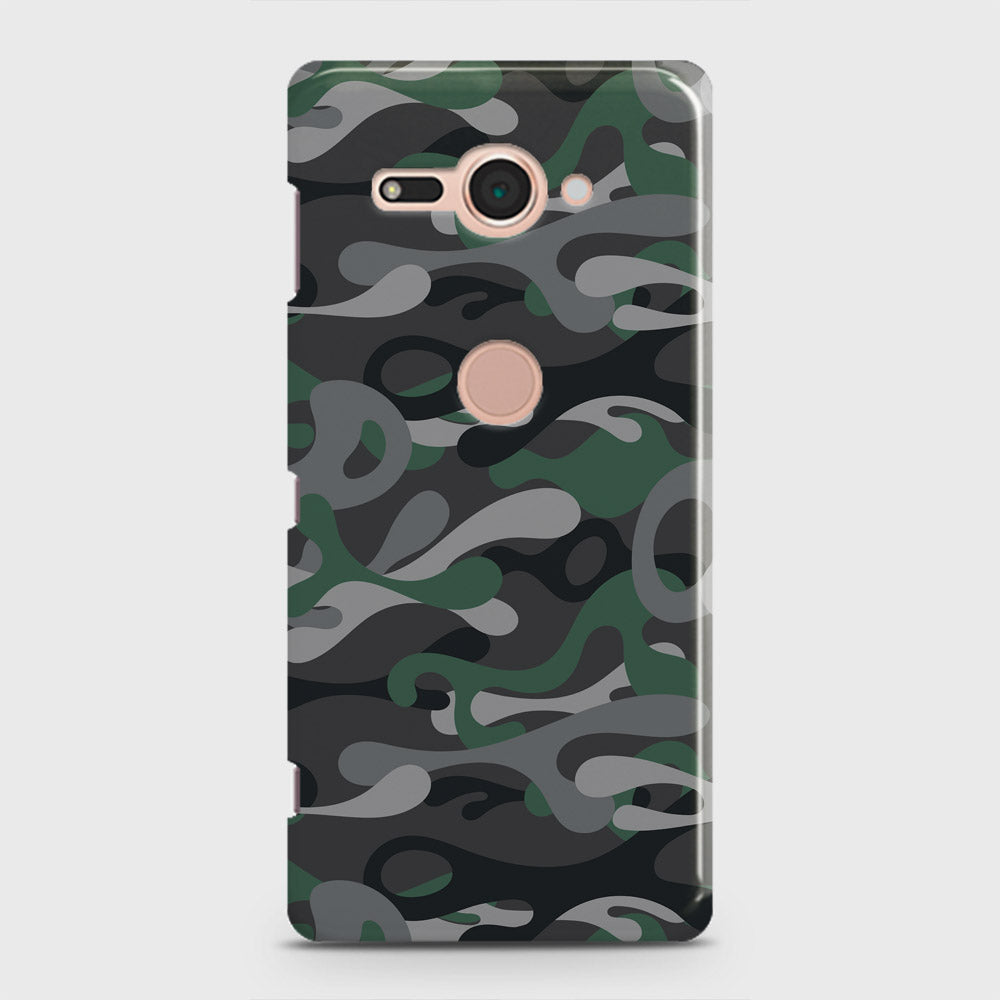 Sony Xperia XZ2 Compact Cover - Camo Series - Green & Grey Design - Matte Finish - Snap On Hard Case with LifeTime Colors Guarantee