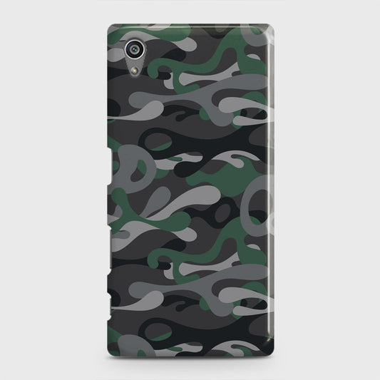 Sony Xperia Z5 Cover - Camo Series - Green & Grey Design - Matte Finish - Snap On Hard Case with LifeTime Colors Guarantee