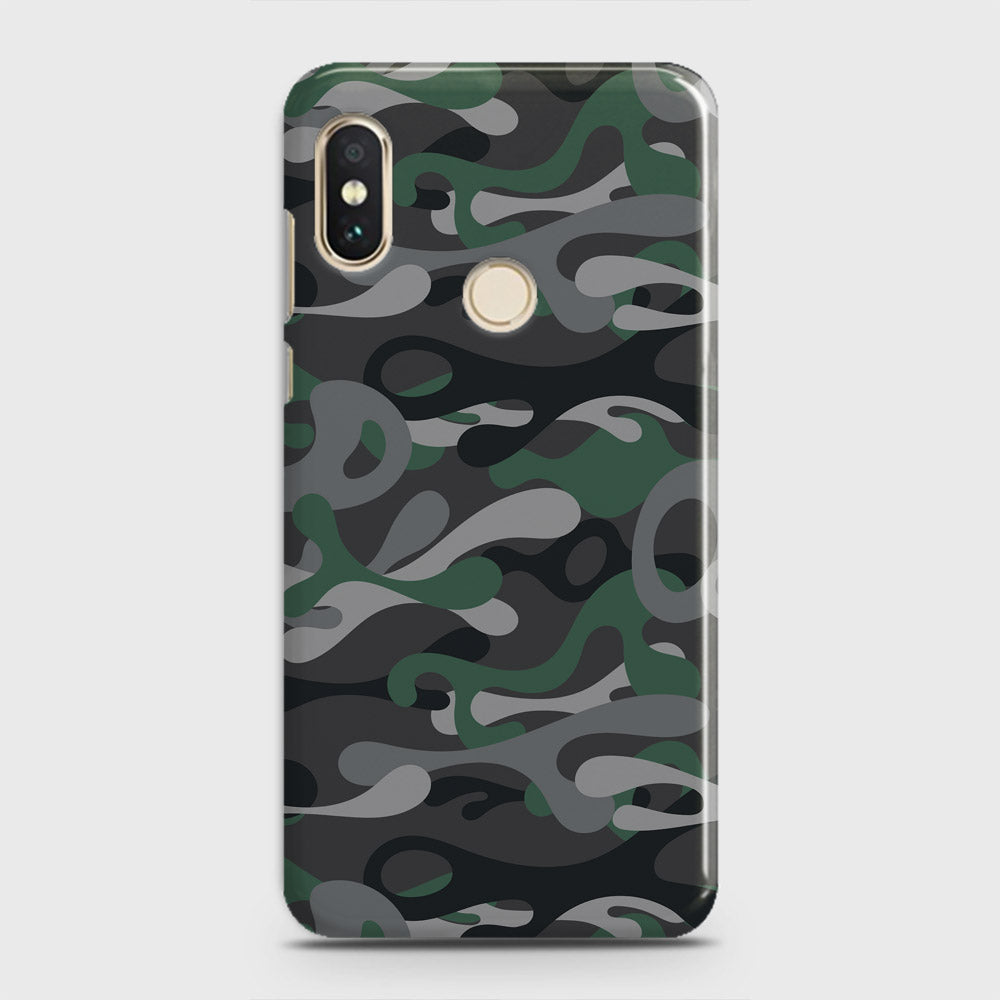 Xiaomi Mi 8 Cover - Camo Series - Green & Grey Design - Matte Finish - Snap On Hard Case with LifeTime Colors Guarantee