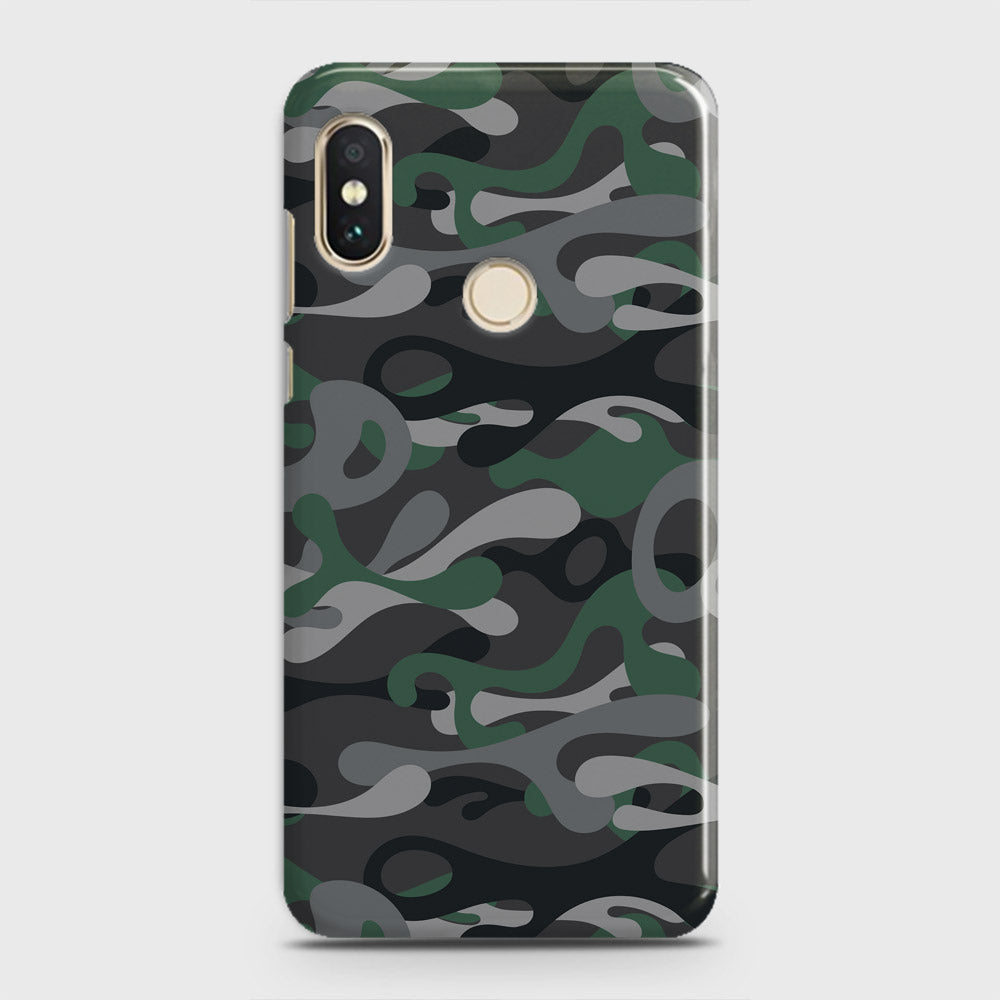Xiaomi Redmi Note 6 Pro Cover - Camo Series - Green & Grey Design - Matte Finish - Snap On Hard Case with LifeTime Colors Guarantee