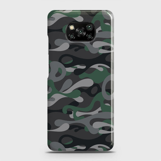 Xiaomi Poco X3 Cover - Camo Series - Green & Grey Design - Matte Finish - Snap On Hard Case with LifeTime Colors Guarantee
