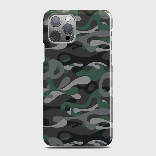 iPhone 12 Pro Max Cover - Camo Series - Green & Grey Design - Matte Finish - Snap On Hard Case with LifeTime Colors Guarantee