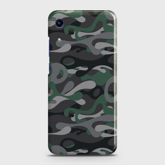 Honor 8A Without Sensor Cut Cover - Camo Series - Green & Grey Design - Matte Finish - Snap On Hard Case with LifeTime Colors Guarantee