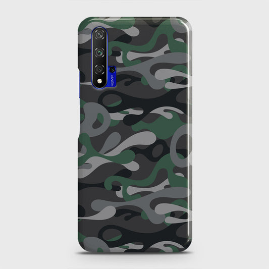 Honor 20 Cover - Camo Series - Green & Grey Design - Matte Finish - Snap On Hard Case with LifeTime Colors Guarantee