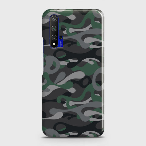 Honor 20 Cover - Camo Series - Green & Grey Design - Matte Finish - Snap On Hard Case with LifeTime Colors Guarantee