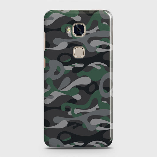 Huawei Honor 5X Cover - Camo Series - Green & Grey Design - Matte Finish - Snap On Hard Case with LifeTime Colors Guarantee