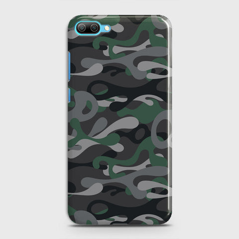 Huawei Honor 10 Lite Cover - Camo Series - Green & Grey Design - Matte Finish - Snap On Hard Case with LifeTime Colors Guarantee