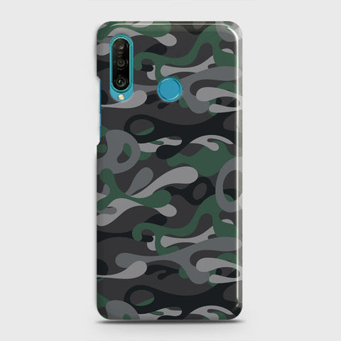 Huawei P30 lite Cover - Camo Series - Green & Grey Design - Matte Finish - Snap On Hard Case with LifeTime Colors Guarantee