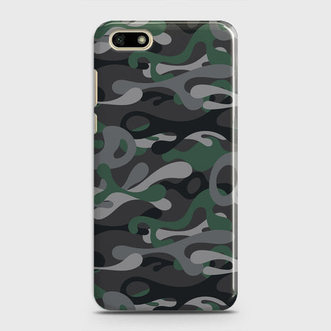 Huawei Y5 Prime 2018 Cover - Camo Series - Green & Grey Design - Matte Finish - Snap On Hard Case with LifeTime Colors Guarantee