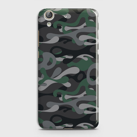 Huawei Y6 II Cover - Camo Series - Green & Grey Design - Matte Finish - Snap On Hard Case with LifeTime Colors Guarantee
