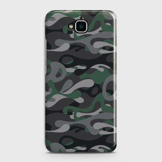 Huawei Y6 Pro 2015 Cover - Camo Series - Green & Grey Design - Matte Finish - Snap On Hard Case with LifeTime Colors Guarantee