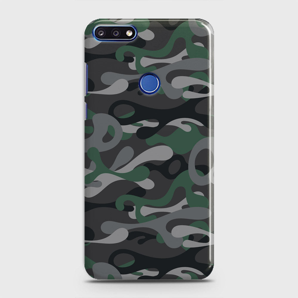 Huawei Honor 7C Cover - Camo Series - Green & Grey Design - Matte Finish - Snap On Hard Case with LifeTime Colors Guarantee