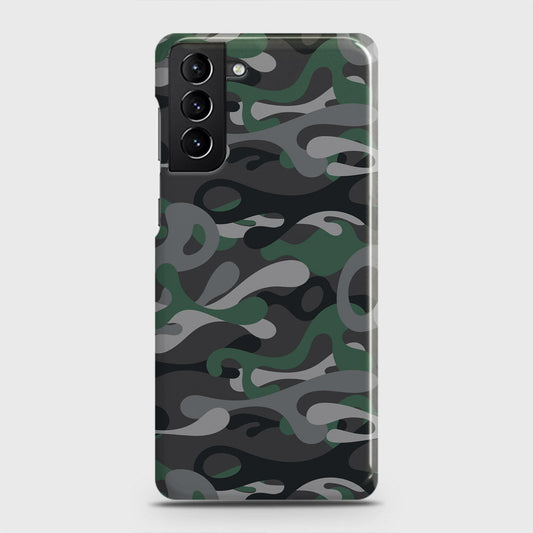 Samsung Galaxy S21 Plus 5G Cover - Camo Series - Green & Grey Design - Matte Finish - Snap On Hard Case with LifeTime Colors Guarantee