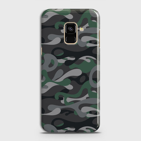Samsung Galaxy A8 2018 Cover - Camo Series - Green & Grey Design - Matte Finish - Snap On Hard Case with LifeTime Colors Guarantee