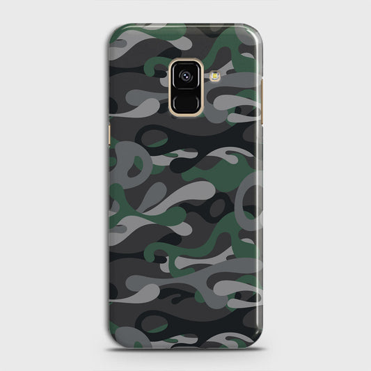 Samsung Galaxy A8 Plus 2018 Cover - Camo Series - Green & Grey Design - Matte Finish - Snap On Hard Case with LifeTime Colors Guarantee